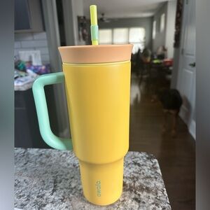 40oz Owala Yellow and Mint Travel Mug